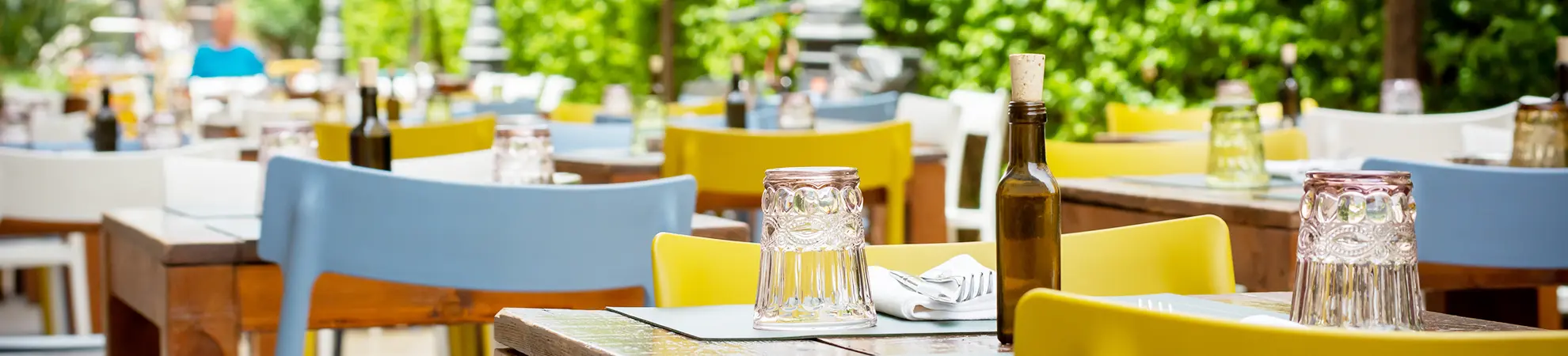 Hospitality furniture in an outdoor dining setting