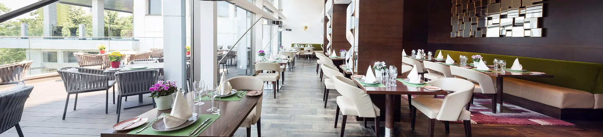 Hospitality furniture in a modern restaurant interior