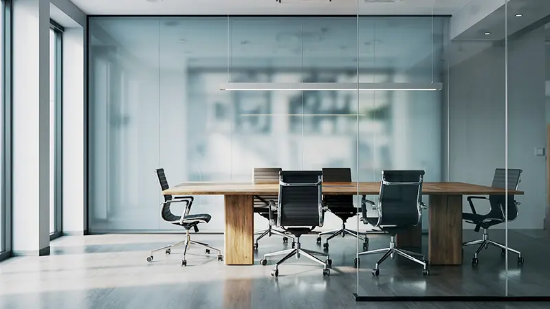 Commercial office furniture in a modern meeting room